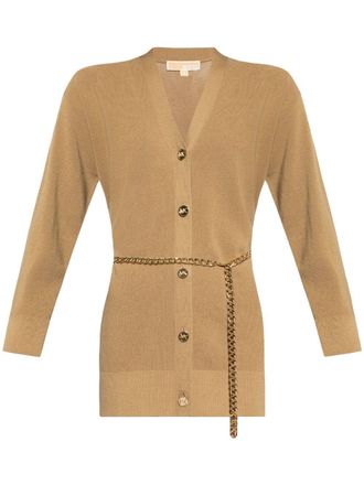Michael Michael Kors Cardigan lungo con cintura - Toni neutri