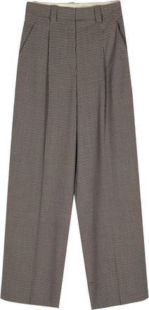 Alysi wide-leg trousers - women - Cotton/Elastane/Polyester/Virgin Wool/Polyester - 42 - Brown