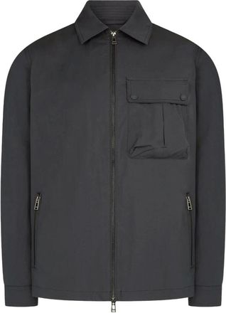 Belstaff Black Drome Overshirt with Utility Pockets