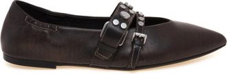 Ash Britney Pointed Ballerina - Dames - Ballerinas - Zwart - 36 EU - Leer - Schoenen