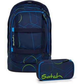 Satch Tassen, Dames, Veelkleurig, ONE Size, Polyester, Pack Rugzak en Etui Set