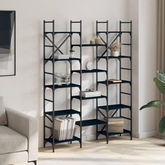 Berkfield Home Decorative Bookshelf Black 127.5x28.5x172.5 cm Engineered Wood