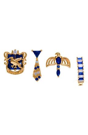 Girls Crew x Harry Potter Set of 4 Assorted Single Stud Earrings in Gold/Ravenclaw at Nordstrom