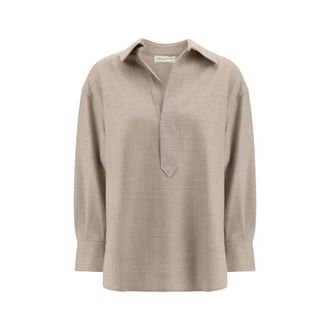 True Royal Womens Relaxed Fit Long Sleeve Top - Tan Wool - Size EU 40 (Womens)