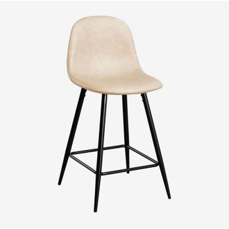 Sklum Sklum - Taburete Alto En Polipiel Glamm Beige Crema Negro