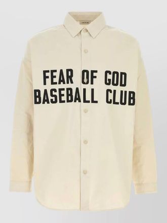 Fear of God poplin oversize shirt graphic print cuffs