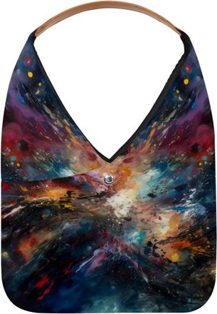 Generic Mystery Colorful Abstract Starry Sky Night Reusable Lightweight Grocery Bags - Foldable Into Compact Pouch, Washable & Sturdy, Multipurpose for Shoppi