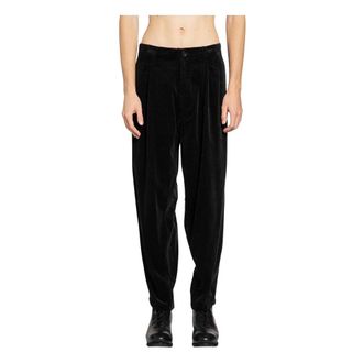 Yohji Yamamoto Straight Trousers, male, Black, Size: L New Side Zip Pants