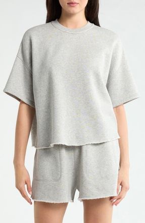 Lunya Silksweats Reversible Top in Napping Dove Heather at Nordstrom, Size Xx-Small