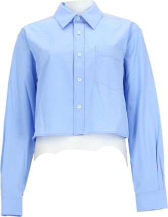 Alexander Wang Cropped Button-Up Cotton Shirt