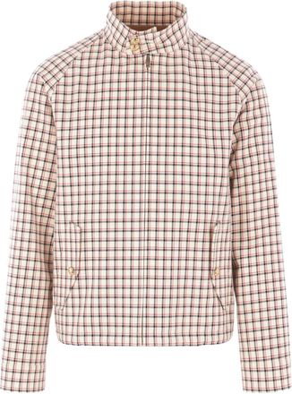 Valentino Garavani Cappotto monopetto a quadri con zip - Bianco