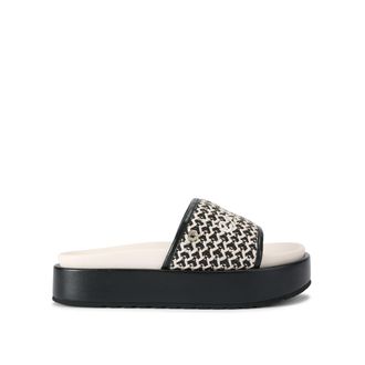 Carvela Womens Sorrento Flatform Sandals - Black Fabric - Size UK 7