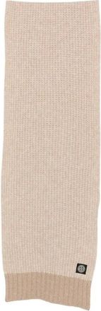Stone Island Logo Patch Waffle-Knit Sjaal - Heren - Wintersjaals - Beige - ONE Size - Accessoires