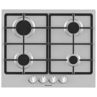 Hisense GM643XF Piano Cottura a Gas 4 Zone Griglie in ghisa 60 cm Inox