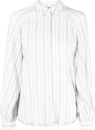 Tommy Hilfiger Viscose gestreepte raglanshirt - Dames - Overhemden - Wit - S - Overhemden