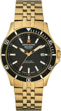 Swiss Alpine Military 7022.1117 Analoog Horloge - Heren - Accessoires - Geel - Maat: ONE Size