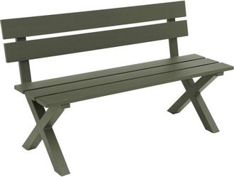 Sweeek Aluminum Garden Bench 2-Seater, khaki green, 120x50.5x70 cm - Terralu