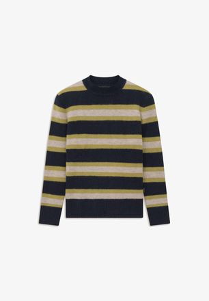 Bugatti Mens Crewneck Stripe Sweater In Navy