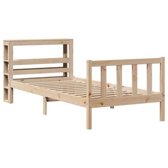 Berkfield Home Beautiful Bed Frame without Mattress 75x190 cm Small Single Solid in Natural