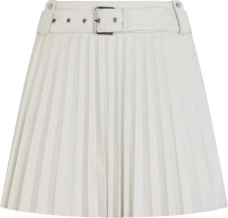 Red Valentino Geplooide Rok - Dames - Korte rokken - Wit - XS - Leer - Rokken