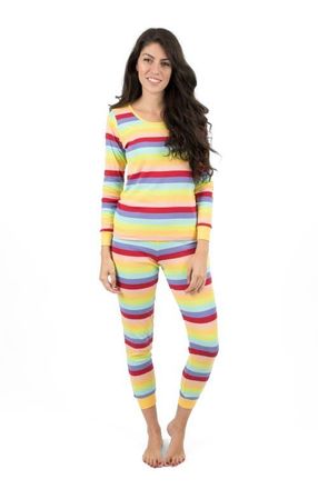 Leveret Womens Cotton Striped Matching Family Pajamas in Colorful at Nordstrom, Size X-Small