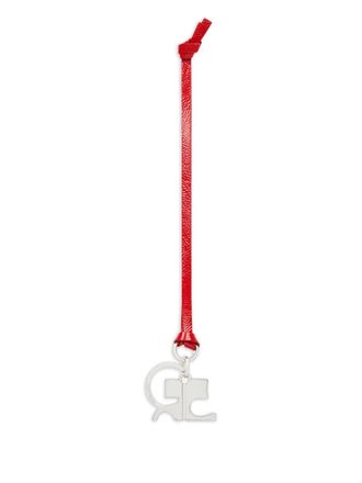 Courr&egrave;ges logo-charm keyring - unisex - Bovine Leather (top grain) - One Size - Red