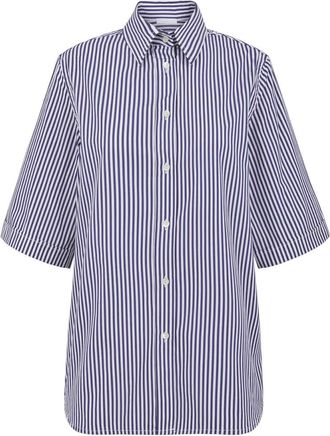 Parosh Blue Oversized Stripes Shirt