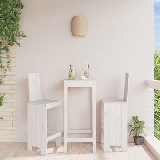 vidaXL Taburetes De Cocina 2 Uds Madera Maciza Pino Blanco 40x42x120cm Vidaxl