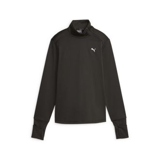 OEM Sudadera Puma Run Micro Fleece Con Media Cremallera Para Mujer, Color Negro, 52405501, Talla Xs