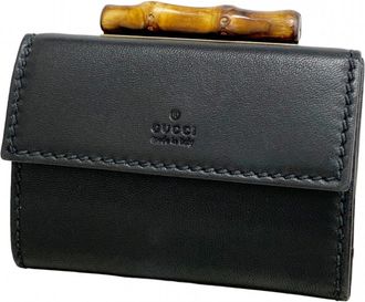 Gucci Black Leather Wallet (Tri-Fold) (Pre-Owned)