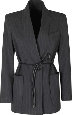 Seventy Dark Grey Pinstripe Tailored Stretch Jacket