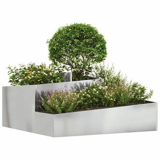 Berkfield Home Pots & Planters Galvanized Galvanized Metal Medium to Large in Silver