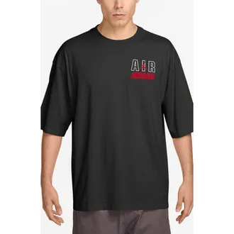 Nike Jordan Air Oversize Cotton Graphic T-Shirt in Black/university Red at Nordstrom, Size X-Large