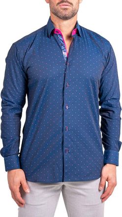 Maceoo Fibonacci Ascension Contemporary Fit Button-Up Shirt in Blue at Nordstrom, Size 2