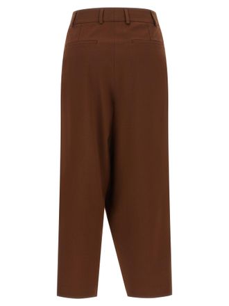 Alberto Biani Asymmetrical Panel Trousers - Brown