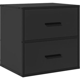 vidaXL Mesita De Noche De Pared Negra 40x31x39,5 Cm Vidaxl