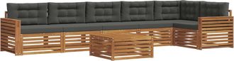 vidaXL Conjunto De Sof&aacute;s De Exterior 7 Uds. Natural Y Antracita Vidaxl