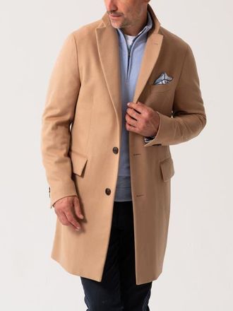 Koy Clothing Long Sleeve Wool Collared Coat in Camel at Nordstrom, Size 48
