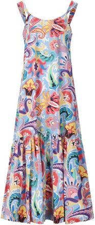 Etro Kleedjes, Dames, Veelkleurig, M, Katoen, Bloemen Maxi Jurk