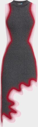 Ph5 Hailey Reflective Wavy Asymmetric Dress