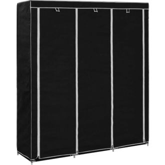 vidaXL Vidaxl - Armario Con Compartimentos Y Varillas Tela Negro 150x45x175 Cm