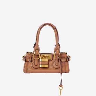 Chlo&eacute; Small Paddington Bag In Maroon Leather