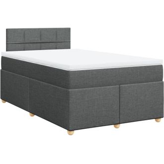 vidaXL Cama Box Spring Con Colch&oacute;n Tela Gris Oscuro 120x190 Cm Vidaxl