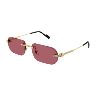 Cartier Sunglasses, male, Yellow, 55 MM, Squared Sunglasses