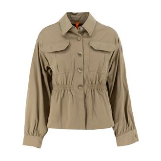 Parajumpers Light Jackets, female, Beige, Size: M Workwear Twill Jacket with Shirt Collar