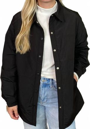 Very J Collar Button Up Jacket In Black