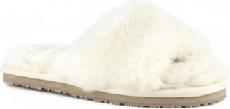 Mou Womens Sheepskin Slide Slippers In Vanilla