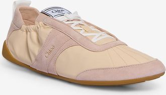 Chlo&eacute; Niedrige Sneakers aus Leinenstoff mit Schn&uuml;rung Kick