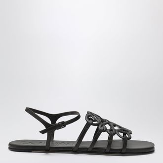 Loewe Sandali Petal Anagram in pelle marrone scuro