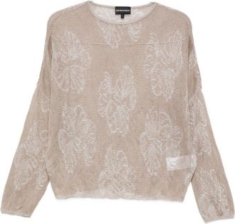 Emporio Armani geborduurde trui met ronde hals